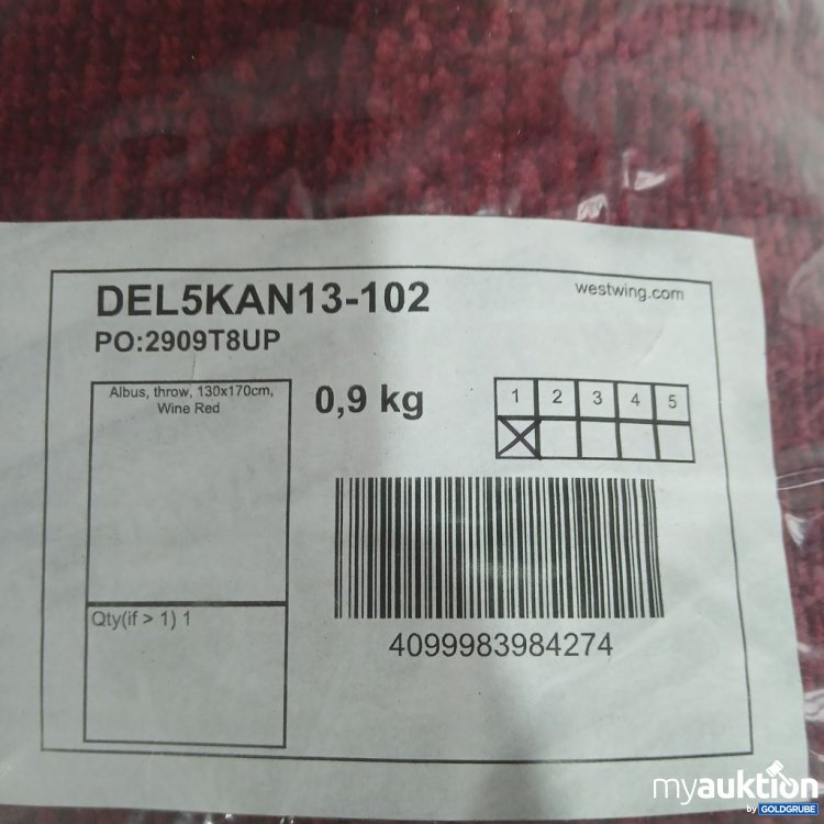 Artikel Nr. 994000 Artikel Nr. 994000: WESTWING COLLECTION Decke Albus wine red 130x170cm