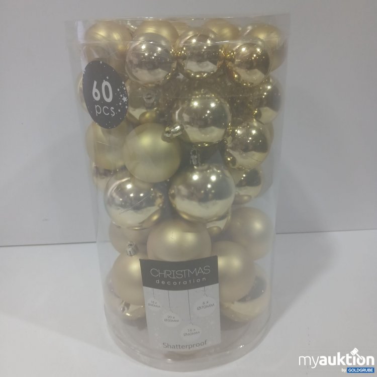 Artikel Nr. 912001: Weihnachtskugeln Gold 60Stk
