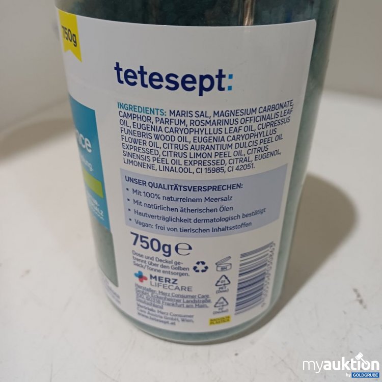 Artikel Nr. 987002 Artikel Nr. 987002: tetesept Meersalz-Pflegebad Regeneration & Balance 750g