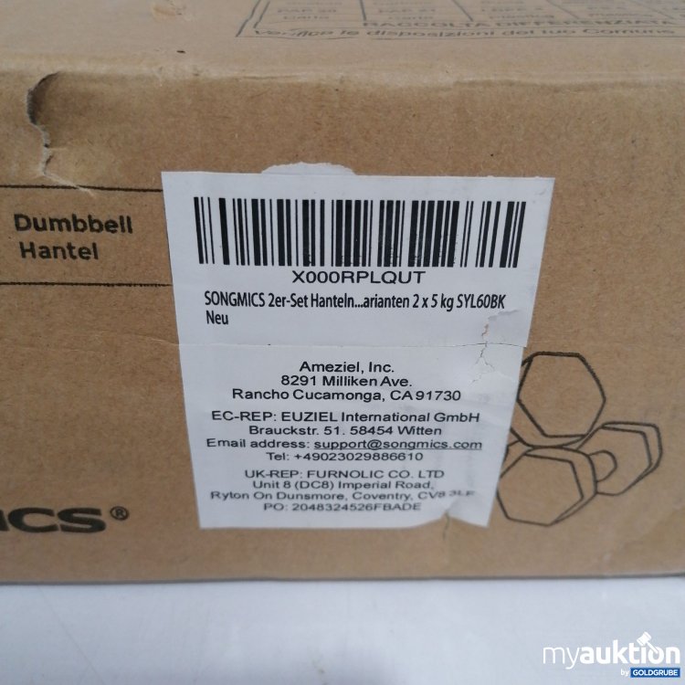 Artikel Nr. 826003 Artikel Nr. 826003: Songmics 2er Hanteln schwarz 2x5kg SYL60BK