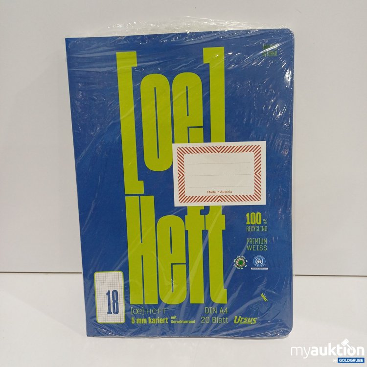 Artikel Nr. 895004: Ursus [OE] Heft OE.18, DIN A4, 5 mm kariert mit Korrekturrand