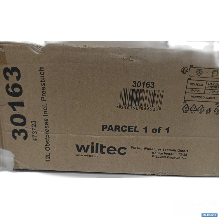 Artikel Nr. 897004: Wiltec 12 Obstpresse inkl. Presstuch 