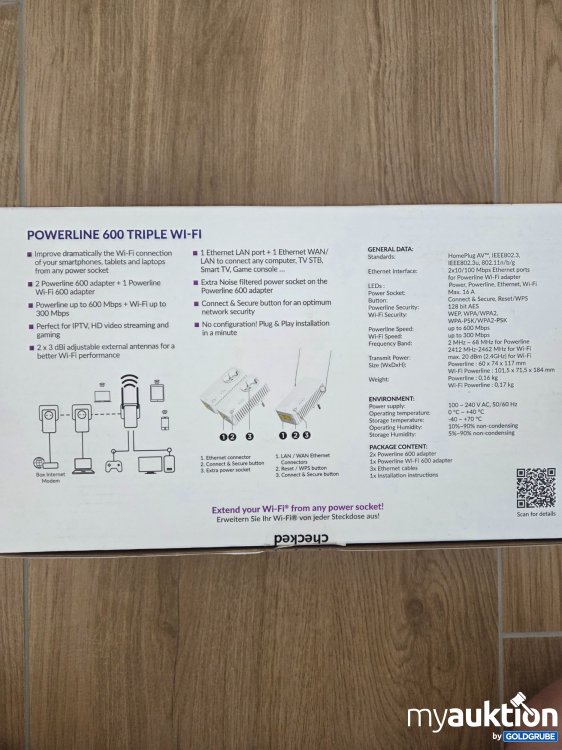 Artikel Nr. 927004 Artikel Nr. 927004: Strong Powerline 600 Triple Wifi