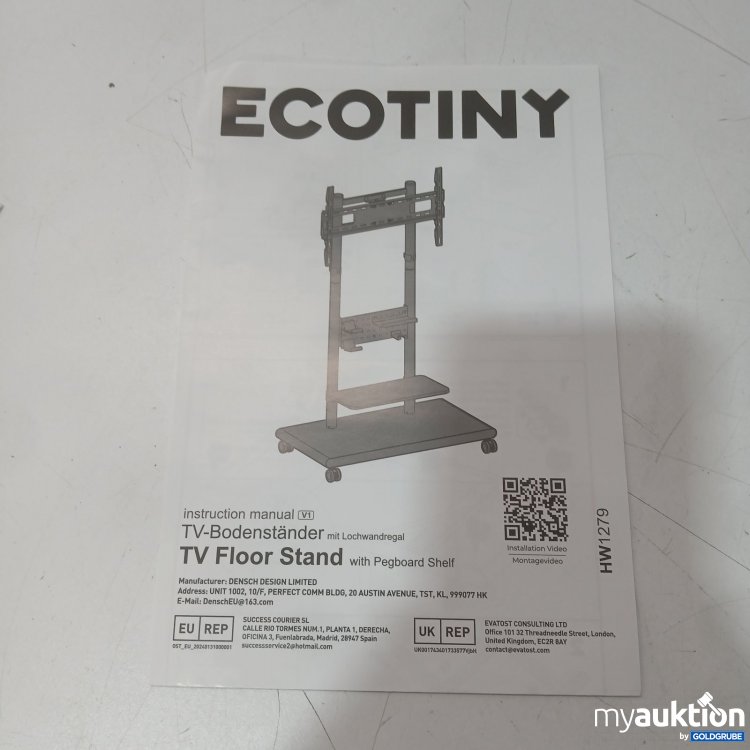 Artikel Nr. 468005 Artikel Nr. 468005: ECOTINY TV-Bodenständer mit Lochwandregal