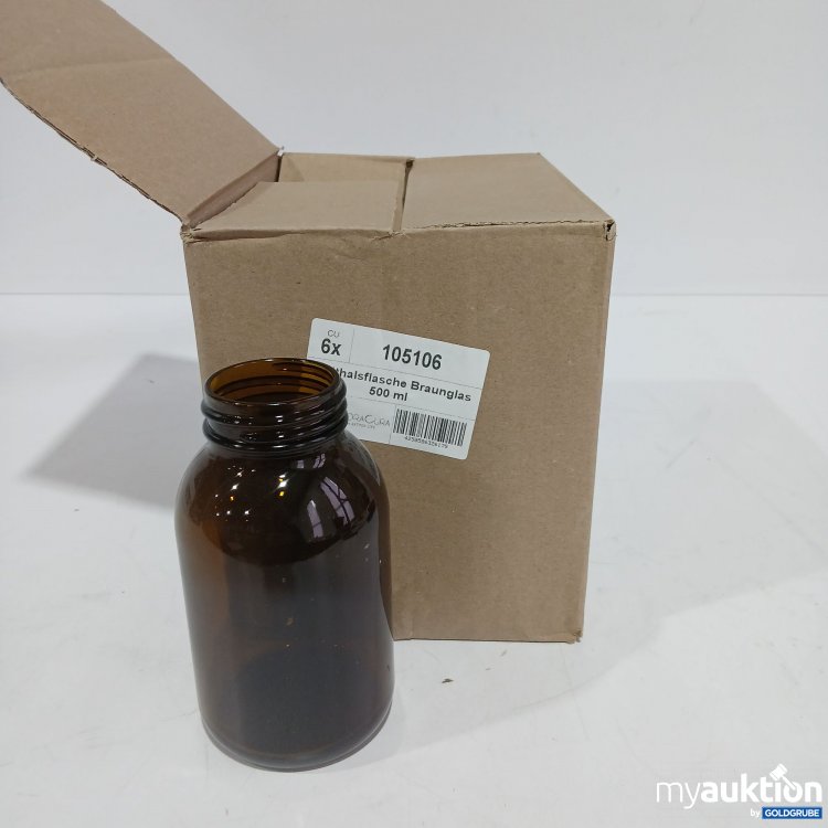 Artikel Nr. 808005: Weithalsflasche Braunglas 500ml 6Stk