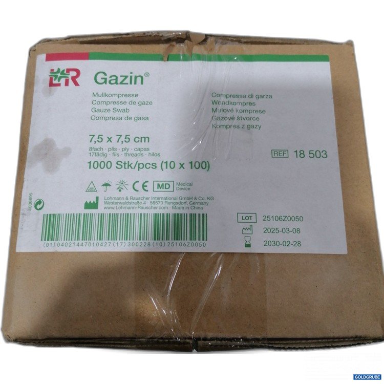 Artikel Nr. 891005: LR Gazin Mullkompresse 7,5x7,5cm 1000Stk