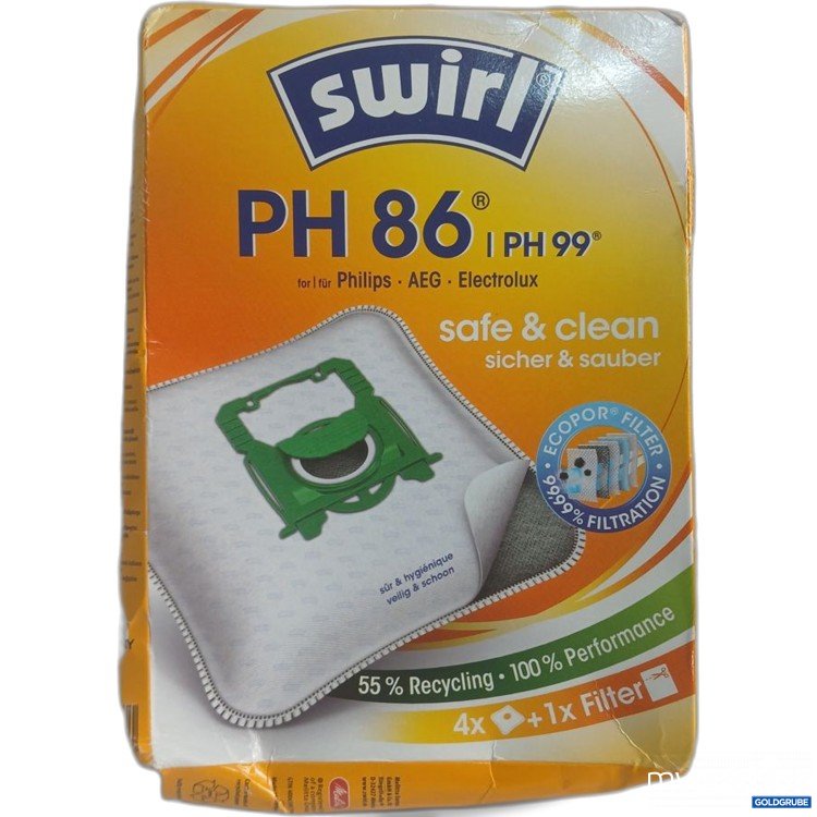 Artikel Nr. 919007: swirl PH 86 Staubsaugerbeutel 4x1 Filter