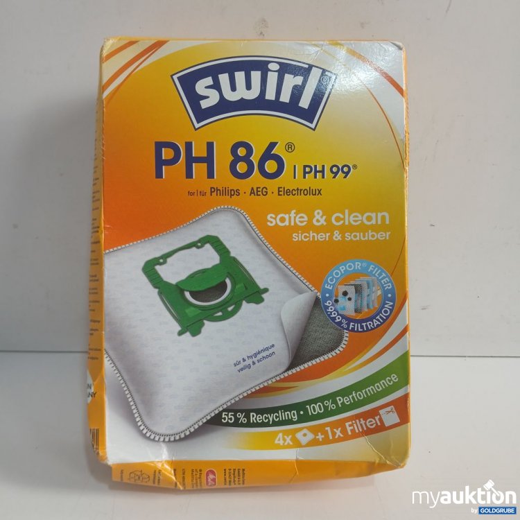 Artikel Nr. 919007: swirl PH 86 Staubsaugerbeutel 4x1 Filter