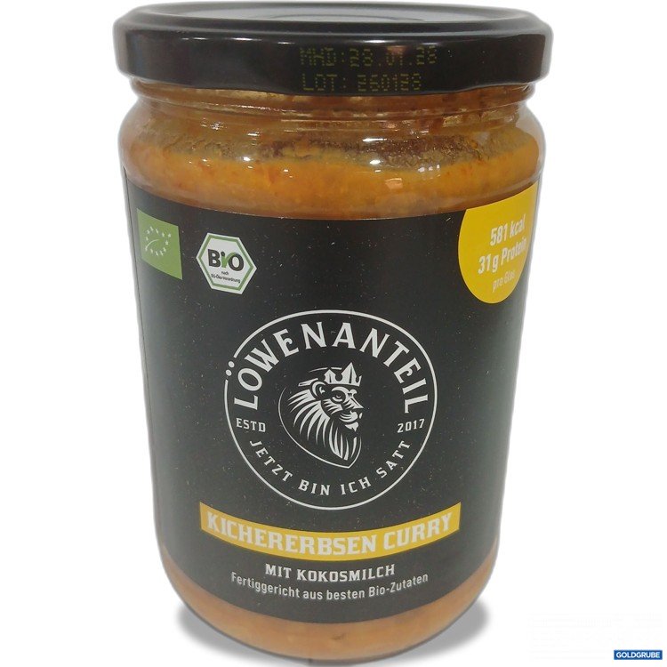 Artikel Nr. 993007 Artikel Nr. 993007: Löwenanteil Kichererbsen Curry mit Kokosmilch 570g