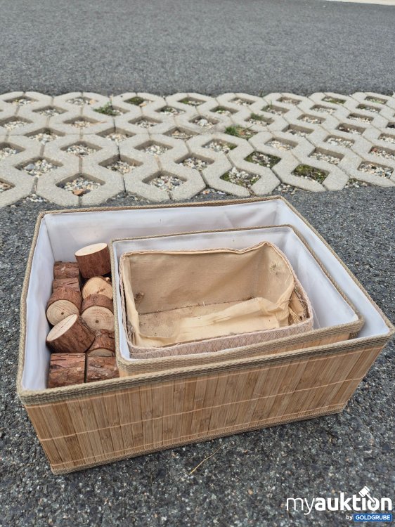 Artikel Nr. 935008: Holzschachteln mit kleine Holzstämme Deko