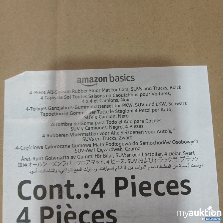 Artikel Nr. 468010 Artikel Nr. 468010: amazon basics Ganzjahres-Gummimattenset für PKW, SUV und LKW, Schwarz 4Stk