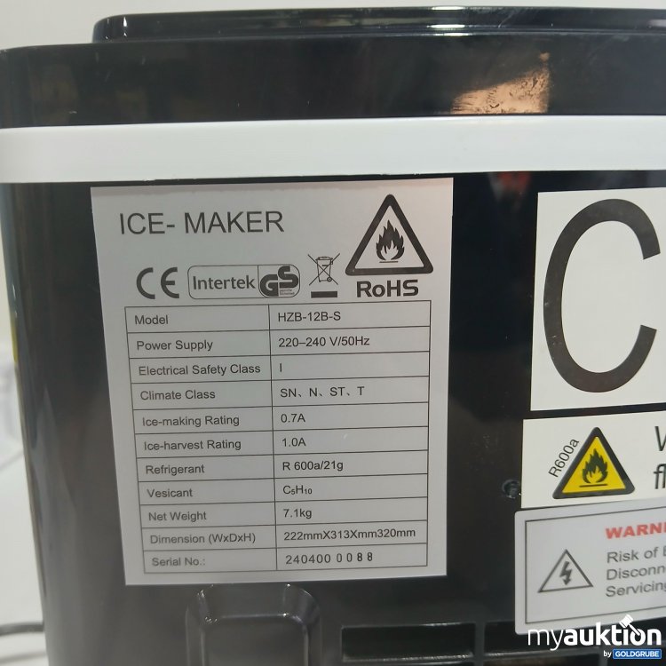 Artikel Nr. 858010 Artikel Nr. 858010: Ice Maker HZB-12B-S