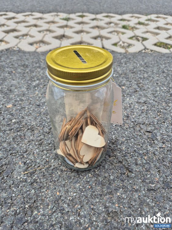 Artikel Nr. 935010: Wunschglas mit Holzherzen