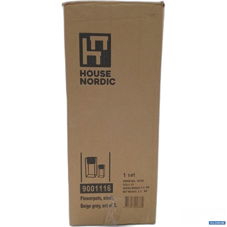 Artikel Nr. 447011 Artikel Nr. 447011: HOUSE NORDIC Flowerpots steel Beige grey set of 2. 9001116