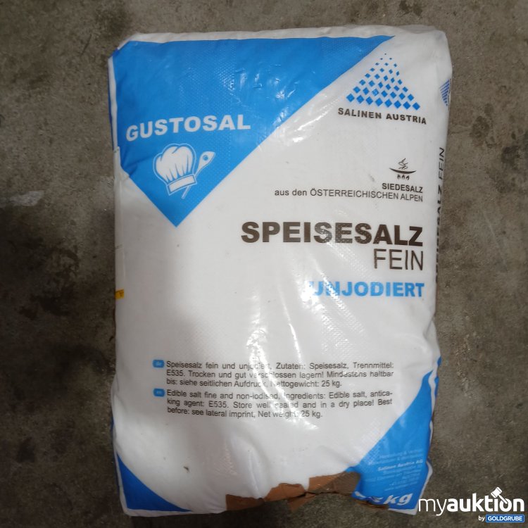 Artikel Nr. 835011: Gustosal Speisesalz Fein Unjodirt 25kg 