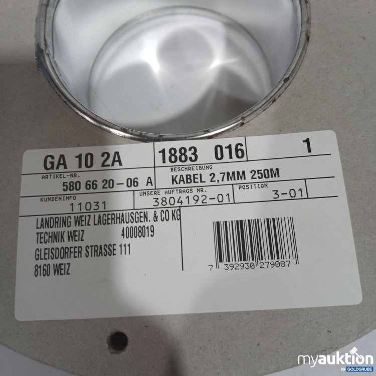 Artikel Nr. 882011: Kabel 2,7mm 250m 