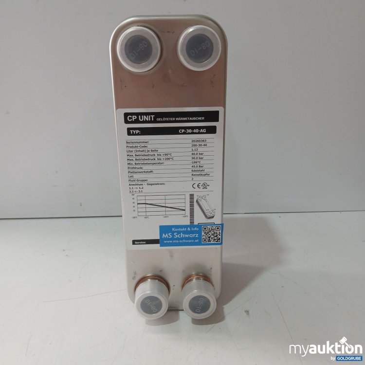 Artikel Nr. 461013 Artikel Nr. 461013: CP Unit Gelötet Wärmetauscher CP-30-40-AG