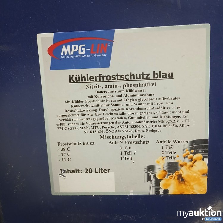 Artikel Nr. 814013 Artikel Nr. 814013: MPG-LIN Kühlerfrostschutz blau 20l