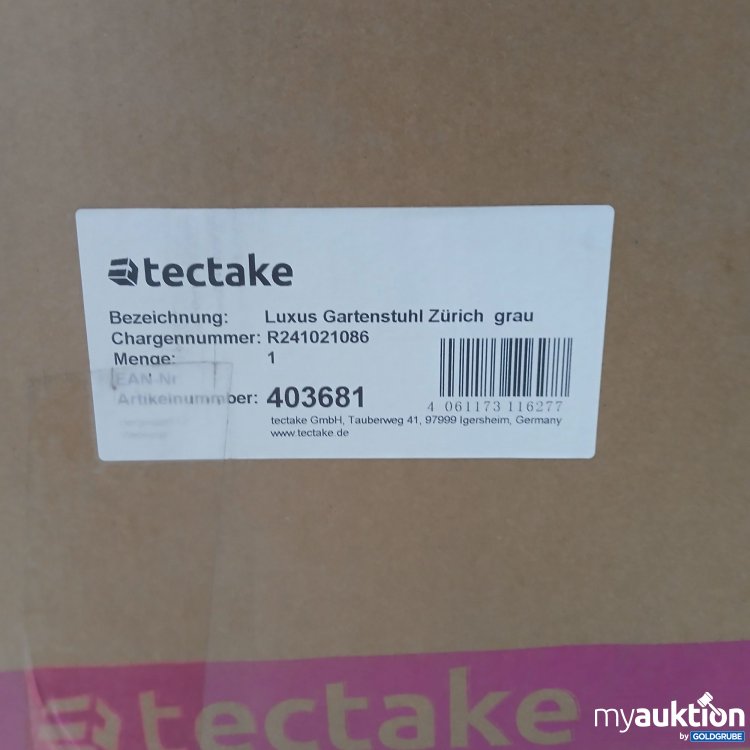 Artikel Nr. 889013: Tectake Luxus Gartenstuhl Zürich grau R241021086 