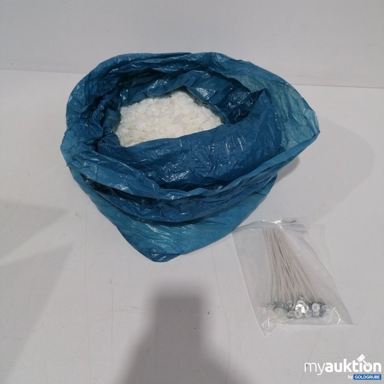 Artikel Nr. 439014: Kerzenwachs weiß und Pkg. Docht 15 cm