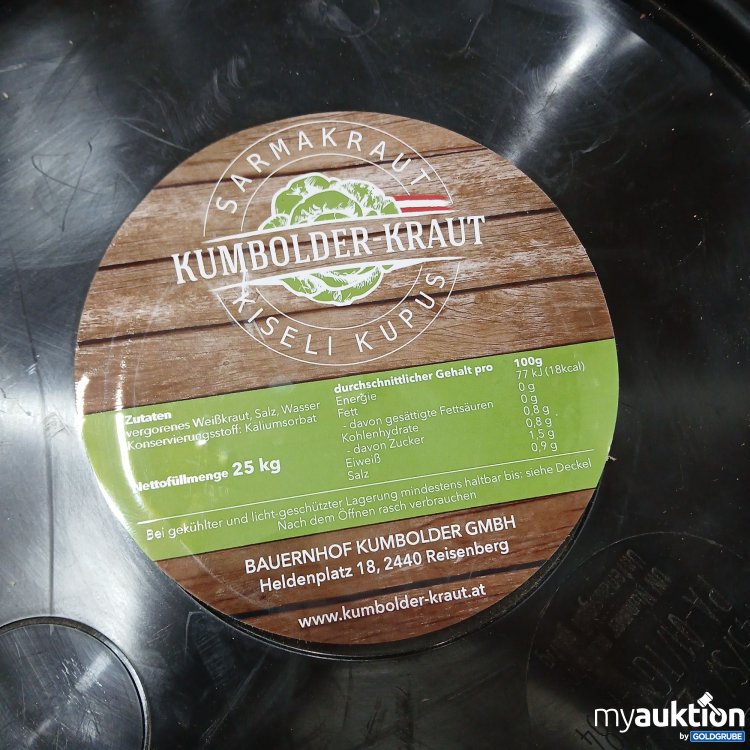 Artikel Nr. 523015: Sarmakraut Kießling Kupus Kunbolder Kraut 25kg 