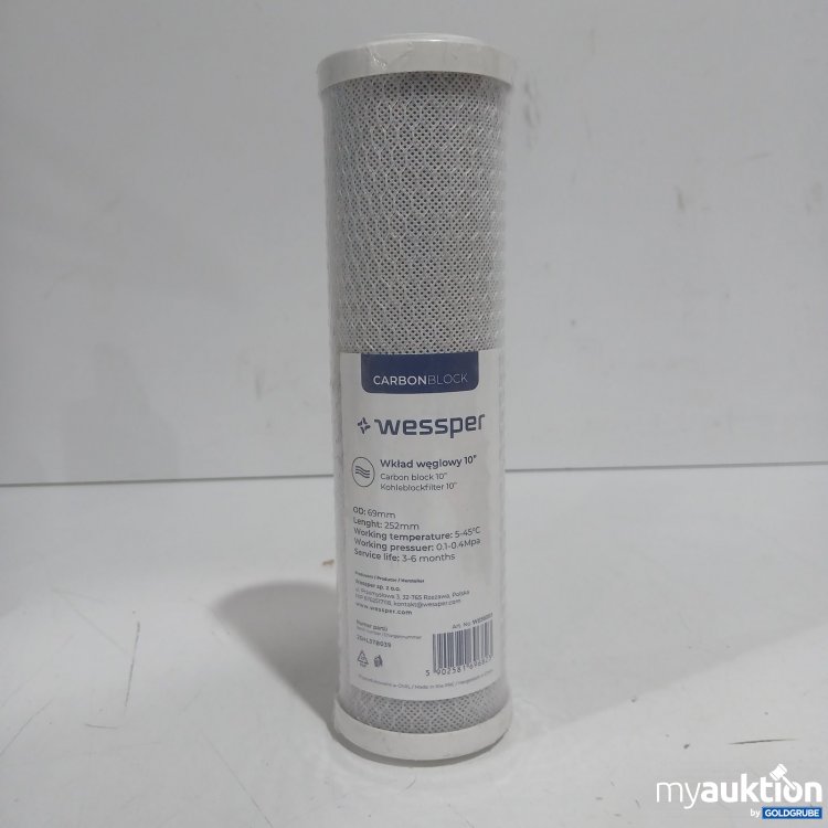 Artikel Nr. 448016 Artikel Nr. 448016: Wessper Carbon Block Filter 10 Zoll