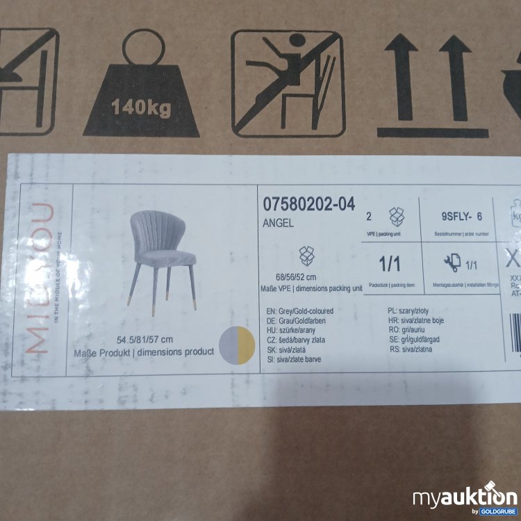 Artikel Nr. 865016: Midyou Angel Stühle 07580202-04 2Stk grau Gold 