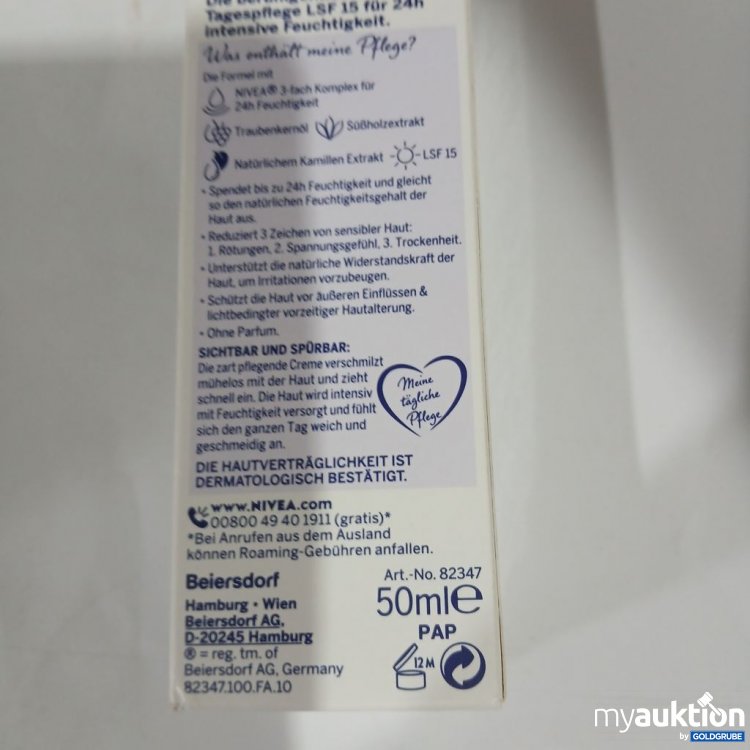 Artikel Nr. 918016: NIVEA Beruhigende Tagespflege LSF 15 50 ml