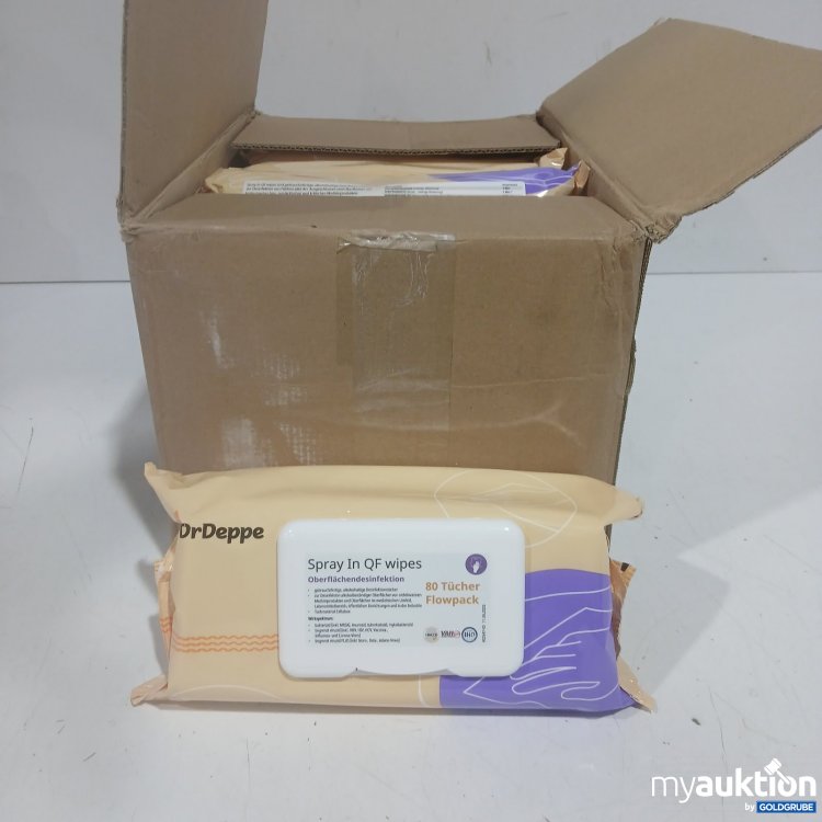 Artikel Nr. 448018 Artikel Nr. 448018: DrDeppe Spray In QF wipes Oberflächendesinfektion 80 Tücher Flowpack 12er Pack