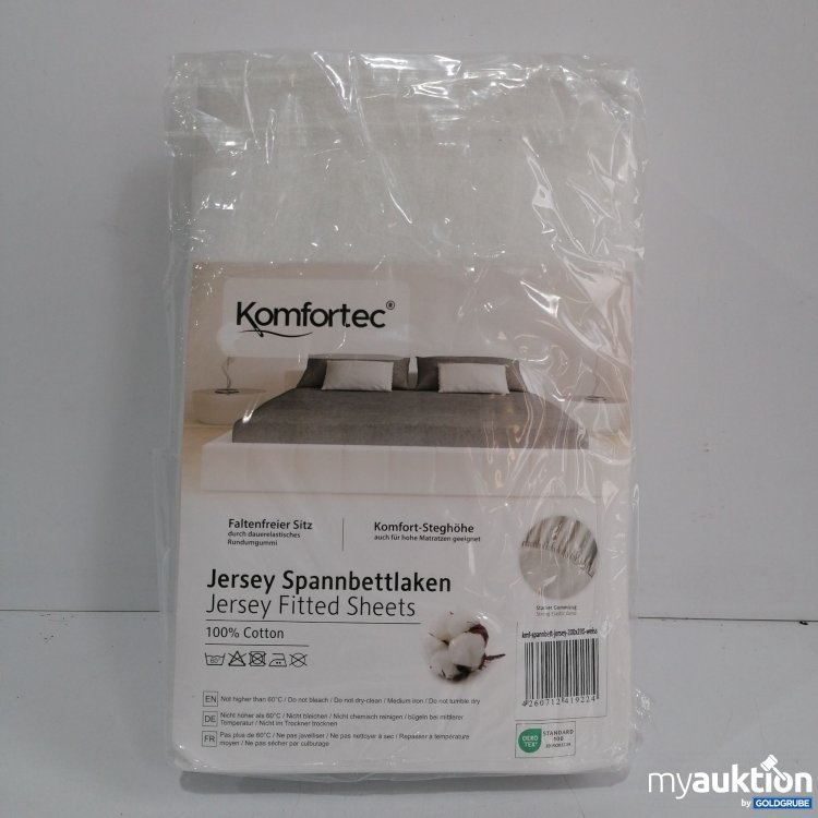 Artikel Nr. 440019: Komforttech Jersey Spannbettlaken weiß, 200x200 cm