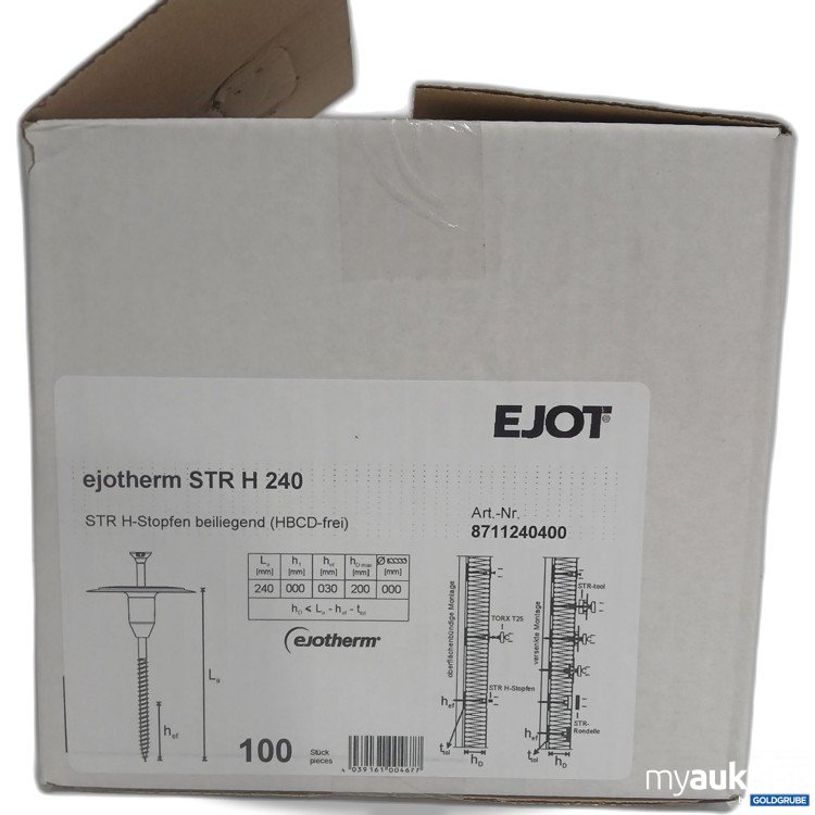 Artikel Nr. 888019 Artikel Nr. 888019: Ejot ejotherm STR H-Stopfen beiliegend 100Stk