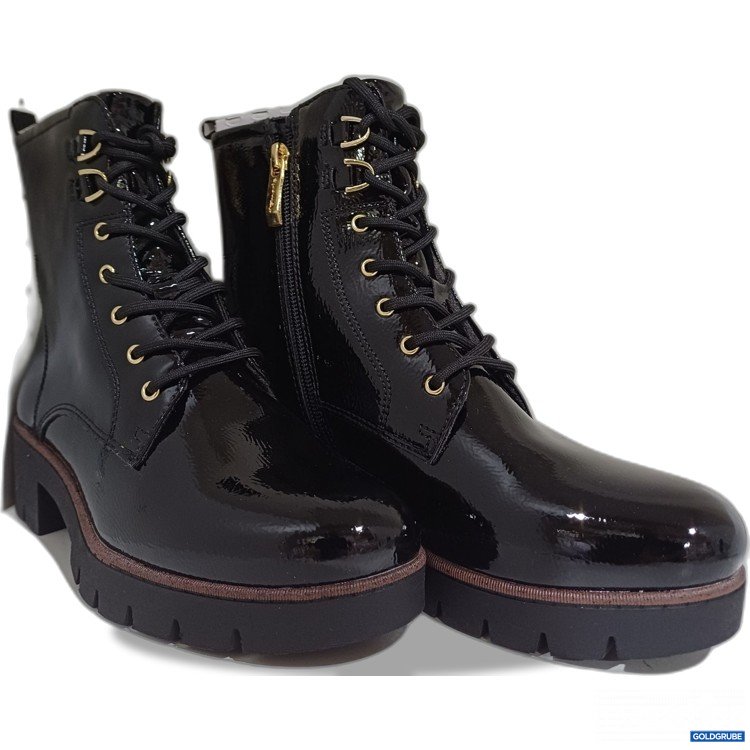Artikel Nr. 932020 Artikel Nr. 932020: Tamaris Lack-Stiefeletten, schwarz, goldenen Ösen