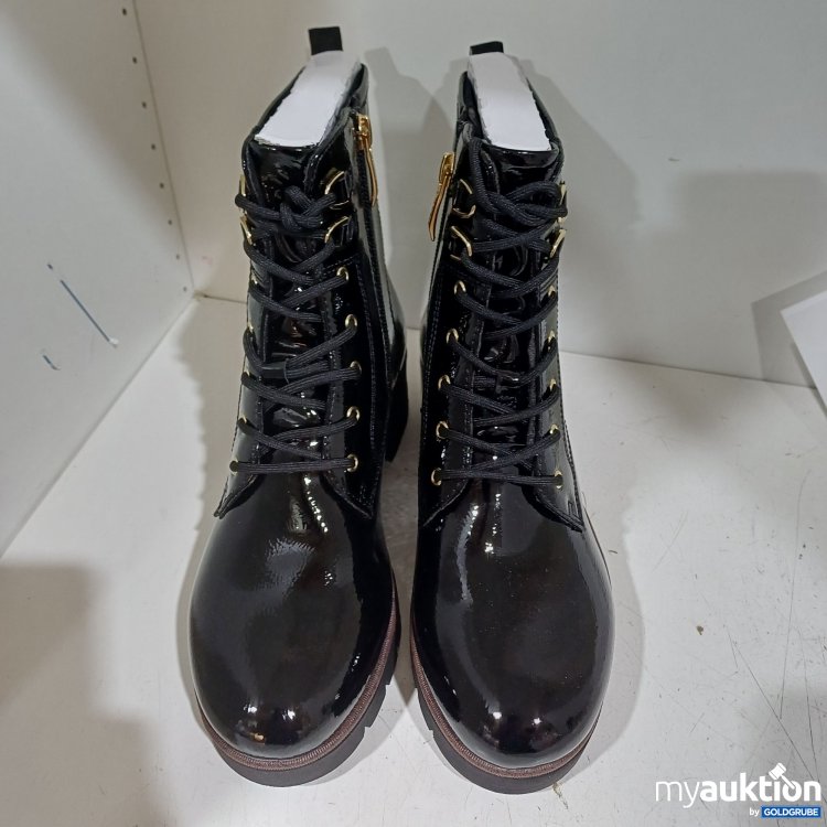 Artikel Nr. 932020 Artikel Nr. 932020: Tamaris Lack-Stiefeletten, schwarz, goldenen Ösen