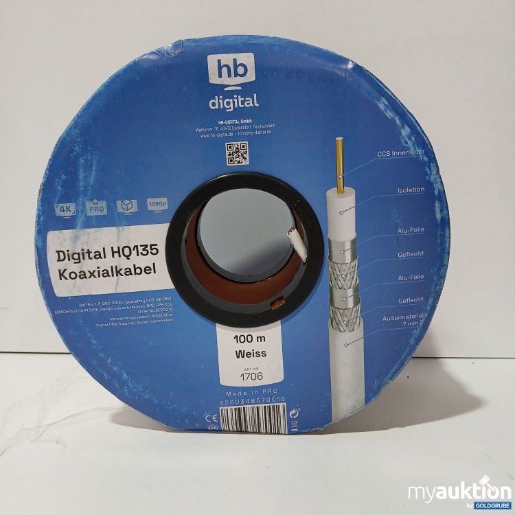 Artikel Nr. 835022: Hb Digital HQ135 Koaxialkabel 100m 1706