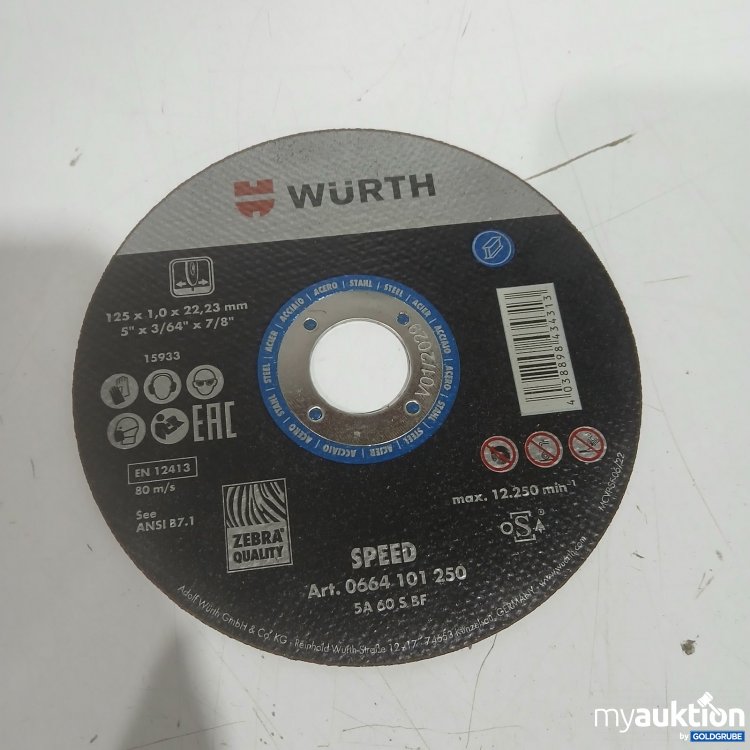Artikel Nr. 448025: Würth Trennscheiben 125 x 1,0 x 22,23 mm 25Stk