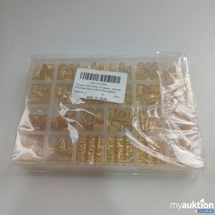 Artikel Nr. 849025: 220 Stück Gold Haarschmuck für Zöpfe