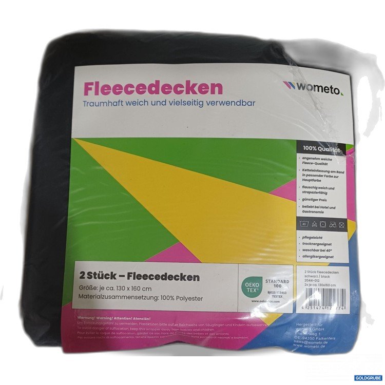 Artikel Nr. 932025 Artikel Nr. 932025: Wometo Fleccedecke 2er-Set, schwarz, 130x160cm