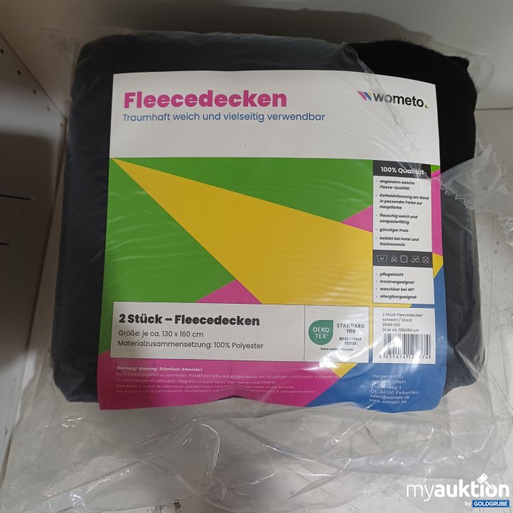 Artikel Nr. 932025 Artikel Nr. 932025: Wometo Fleccedecke 2er-Set, schwarz, 130x160cm
