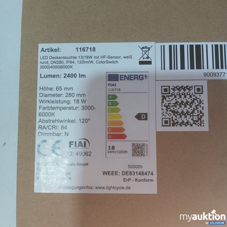 Artikel Nr. 468026: LED Deckenleuchte rund 18 W 280 mm