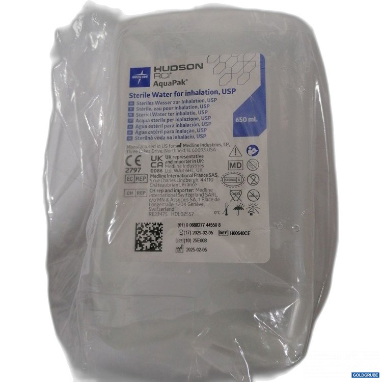Artikel Nr. 891027: Medline Hudson Aquapak Steriles Wasser zum Inhalieren 650ml