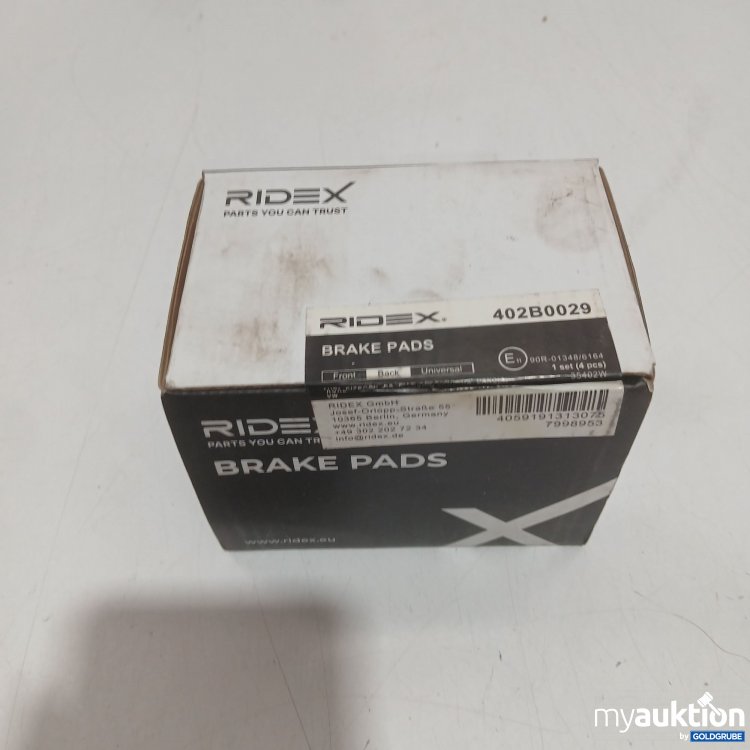 Artikel Nr. 987027 Artikel Nr. 987027: Ridex Bremsbeläge Schwarz 402B0029