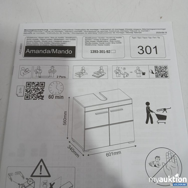 Artikel Nr. 957028: Waschbeckenunterschrank Amanda/Mando 301 