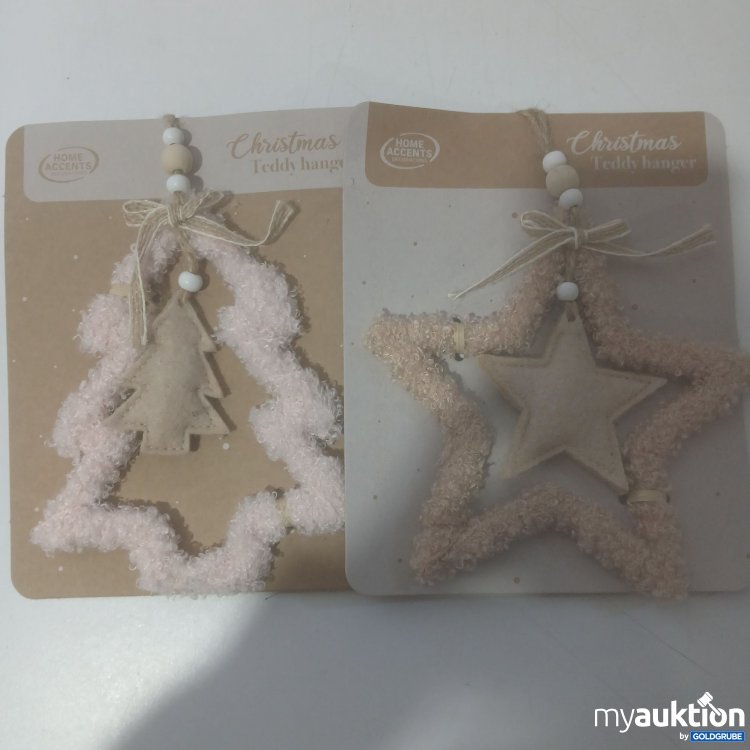Artikel Nr. 912029 Artikel Nr. 912029: Christmas Teddy Anhänger 2Stk 1× Baum Rosa 1× Stern Braun