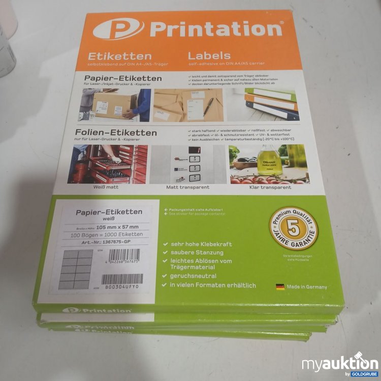 Artikel Nr. 994029 Artikel Nr. 994029: Printation Etiketten Papier-Etiketten 100 Bögen 105mm x 57mm 7Pack