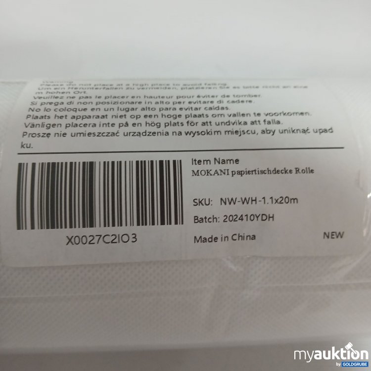 Artikel Nr. 888030 Artikel Nr. 888030: Mokani Papiertischdecke Rolle NW-WH-1 1x20m