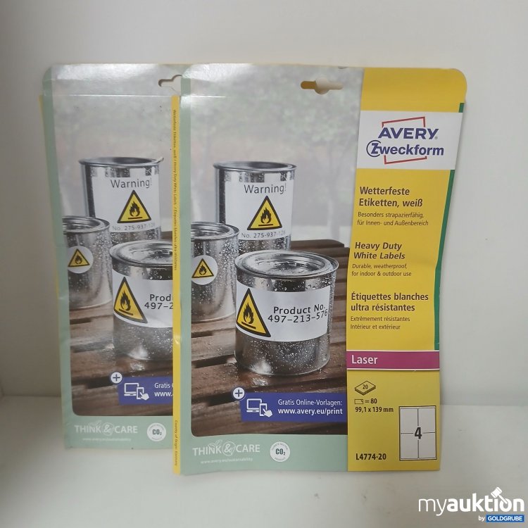 Artikel Nr. 913030: Avery Zweckform Wetterfeste Etiketten 20 Blatt