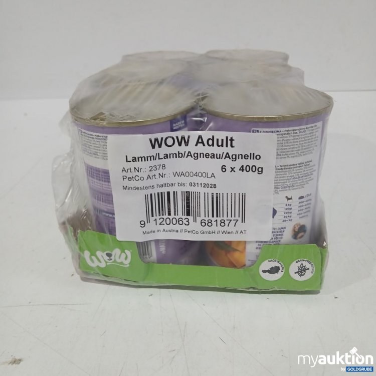 Artikel Nr. 954031: WOW Adult Lamm 6x400 g