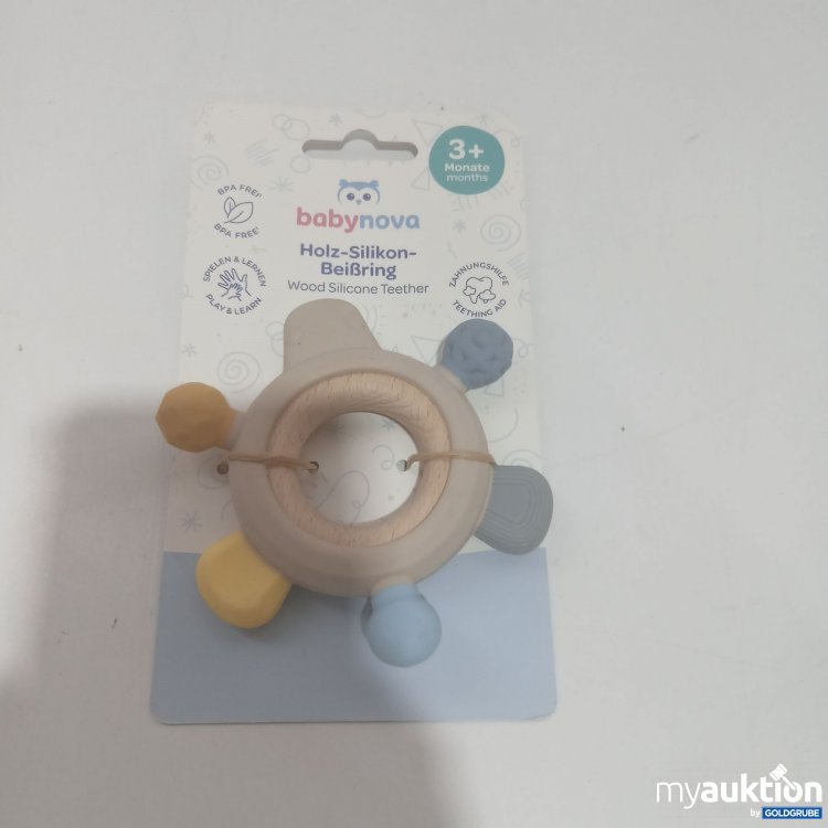 Artikel Nr. 854032 Artikel Nr. 854032: BabyNova Holz-Silikon-Beißring