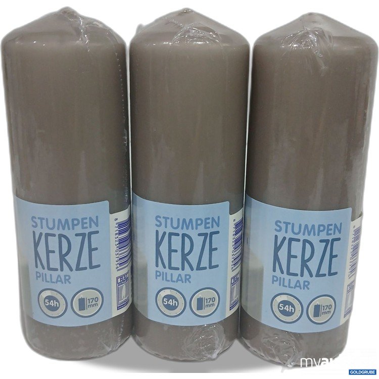 Artikel Nr. 929032: Stumpen Kerze 170mm 54h grau 