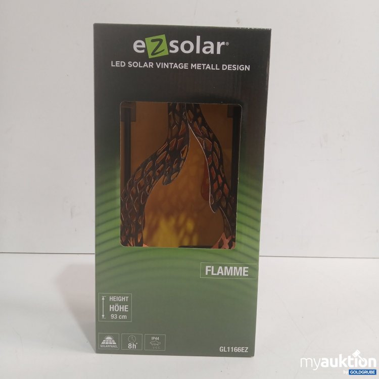 Artikel Nr. 940032: ezsolar LED Solar Vintage Metall Design Flamme Höhe 93 cm